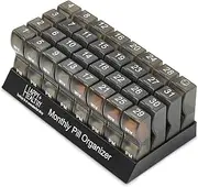 Monthly Pill Organizer - Am/Pm Daily Pill Organizer 32 Compartments for Each Day, Pill Dispenser and Dispenser Caddy That Helps You Organize Your Life