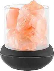 USB Colorful Night Light Essential Oil Aromatherapy Night Light Selected Salt Stone Anion Salt Lamp Bedside Lamp (Black, White)