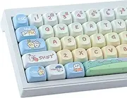 PBT 145 Keys Cute Keycaps Dye-Sublimation Anime Keycaps Set MOA Profile Custom Keycaps for Cherry Gateron MX Swithes Mechanical Keyboards