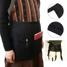 Black Waist Apron Polyester Server Apron Sleeveless Apron Half Apron Women