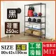 BuyJM超荷重黑烤漆加強型90x45x190CM五層附工業輪鍍鉻層架/波浪架