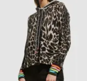$284 Lisa Todd Women's Black Leopard-Print Hoodie Sweater Plus Size 2X