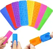 Dcoinc Sensory Fidget Toys, 8 Pack Textured Suction Toys for Adults & Kids, Sensory Worry Stone Travel Toys for Stress Relief, Autism and ADHD, Sensory Stickers Toy for Kids with Autism