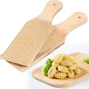 2 Pcs Wooden Gnocchi Board Butter Paddles 9.1 x 2.8 Inches Spaghetti Macaroni Pasta Board Practical Gnocchi Maker Homemade Pasta Making Tools for Home Kitchen Festival Restaurant
