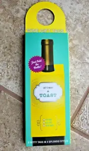 BOGO! Knock Knock Wine Bottle Present Gift Tags Let's Make A Toast 8 Witty Tags