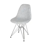 SKDL Replica Eames DSR Eiffel Chair Textured Light Grey & Chrome