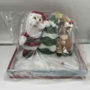 Gemmy Rudolph The Red-Nosed Reindeer Santa Claus X-Mas Tree Plush Animated New!