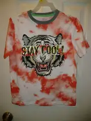 Wonder Nation Boys T Shirt Size Medium (8) Coral Sequin Stay Cool Lion