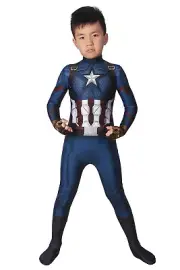 Avengers Endgame Steven Rogers Printed Jumpsuit Kids Cosplay Costume Halloween
