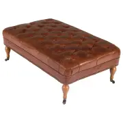 Georgia Leather Bench, Vintage Whiskey