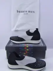 Bernie Mev Black Paulette Stretch Woven Embellished Slip-on Sneakers Size 6.5-7