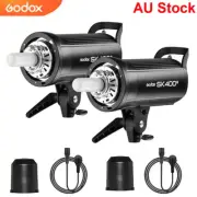 2X Godox SK400II 400W Studio Strobe Flash Head Bowens Mount with Reflector