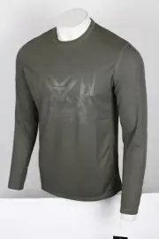 Vortex Men's Full Tine Performance Grid T Shirt Wicking Long Sleeve Lichen Green