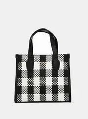 GUESS Women's Black White Silvana Mini Tote Bag