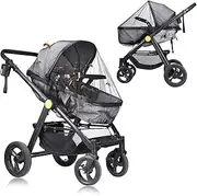 Universal Insect Protection Pram, Mosquito Net, Pram, Insect Protection, Tear-Resistant Fly Net for Prams, Ideal Protection Against Wasps and Mosquitoes, Black Without Support Bars