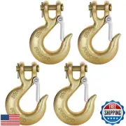 4 Pack 5/16 Inch Clevis Slip Hook, Clevis Safety Hook with Safety Latch, Clev