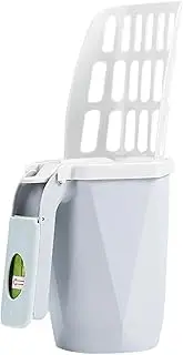 Cat Litter Scoop with Holder and Bag Container, 3 in 1 Cat Litter Box 11.8x6.7 Inch Large Capacity Cat Litter Bin Cat Poop Scooper for Cat Accessories,Grey