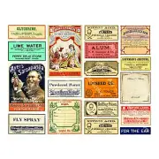 Halloween Stickers, 18 Reproduction Apothecary, Poison & Witches Cauldron Labels