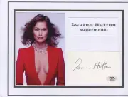 LAUREN HUTTON STATUESQUE SUPERMODEL & ACTRESS *RARE* AUTOGRAPH DISPLAY PSA