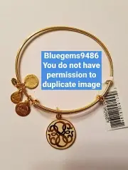 Alex and Ani Ivory Epoxy Path of Life Charm Bangle Yellow Gold - Rare