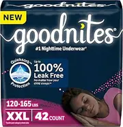 Goodnites Girls' Nighttime Underwear, Size XXL (120-165 lbs), 42 Ct (2 Packs of 21), Packaging May Vary