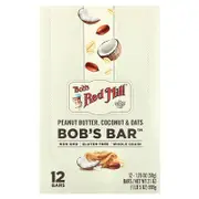 Bob's Red Mill, Bob's Bar™, Peanut Butter, Coconut & Oats, 12 Bars, 1.76 oz (50 g) Each