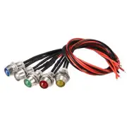 LED Indicator Light AC/DC 110V 8mm Panel Mount Red Yellow Blue Green White 1Set