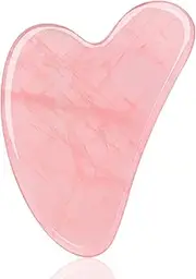 Gua Sha Facial Tool,Guasha Tool for Face,Facial and Body Massager,Natural Stones Rose Quartz,Scraping and SPA Acupuncture Therapy to Lift,Decrease Puffiness and Tighten.(Pink)