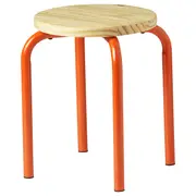 DOMSTEN stool, orange/pine