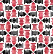 Carolina Creative Bandanna (Fire Hydrant Red/Black) Dog Animal Print 22" x 22"