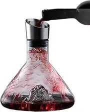Wine Decanter with Aerator Crystal Glass Red Wine Decanter Featuring Waterfall Design Large Capacity 1500ml Wine Filter Essential for Wine Lovers Elegant Home Use Aerating Wine