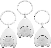 [HONMEET] 3pcs Metal Trolley Token Keychains Coin Holders for Shopping Carts Easy Attach Key Ring for Handbags Backpacks Shopping Token Keyring