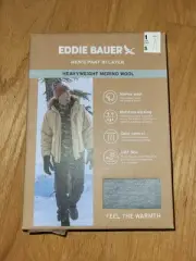 Eddie Bauer Men's Heavyweight Base Layer Merino Wool Blend Pants Gray Size S