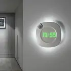 LED Digital Time Wall Clock With PIR Motion Sensor Night Light Home Clock &ME CR