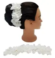 Lot of 15 White 12" Artificial Flower Strips Hair Pageant Bride Wedding Dance