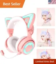RGB Cat Ear Headphone 4, Upgraded Wireless & Wired Gaming Headset with Attach...