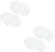 Healeved 2sets 2pcs Transparent Head Massager Brush Scalp Scrubber for Hair Growth Ergonomic Hair Care Tool Gentle and Tangle Massage 2pcs*2