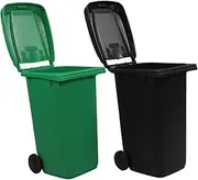 SHOWERORO 2pcs Mini Trash Can Pencil Holder Small Desk Organizer Kawaii Design Round Plastic Waste Container for Office Home Kitchen