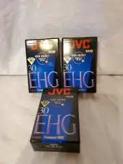 3 tapes JVC TC-30 VHS-C Hi-Fi EPmode 90 min and TC-30 PRO Compact Tapes SEALED