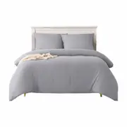 Light Gray Soft Hotel Duvet Doona Quilt Cover Set Single Double Queen King 2200TC