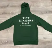 Deus Ex Machina Hoodie Mens Venice Address Hoodie Size XL Green Organic Cotton