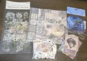170+ Pc Junk Journal Scrapbook Paper Supplies Stickers Vintage Country Feathers