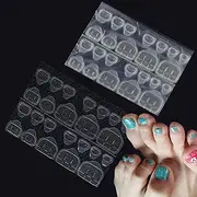 Press on Nail Sticky Tabs - 50 Sheets Nail Glue Stickers | Double Sided Jelly Adhesive Dots Tips Flexible for Acrylic Nails Manicure Tape Pluvo