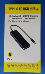 8 in 1 USB Type C Hub Multi-Port 4K HDMI Micro SD Adapter Docking Station