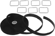 HOUDERCO 1 Set Hook Loop Tape Straps with Buckles Adjustable Nylon Reusable Cord Ties for Cable Organization