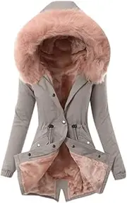 YfiDSJFGJ Jackets for Women Jackets Women Long Sleeve Longer Length Parka,Winter Coats for Women Cotton Puffer Jacket