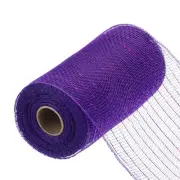 6 Inch Glitter Poly Burlap Mesh for Wreath Ribbon 10 Yard Dark Purple