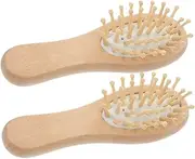 WOFASHPURET 2pcs Wooden Scalp Comb Portable Hairbrush for Gentle and Relaxing Scalp Care for Men