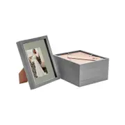 Nicola Spring Acrylic 3D Box Photo Frame with 4" x 6" Mount - 8" x 10" - Grey - Pack of 5