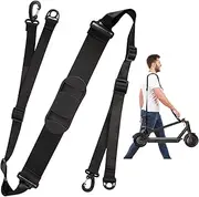 Heveer Adjustable Scooter Carry Strap, Universal Shoulder Strap for Electric Scooter, Kids Balance Black, 40kg Load Capacity, Nylon Material